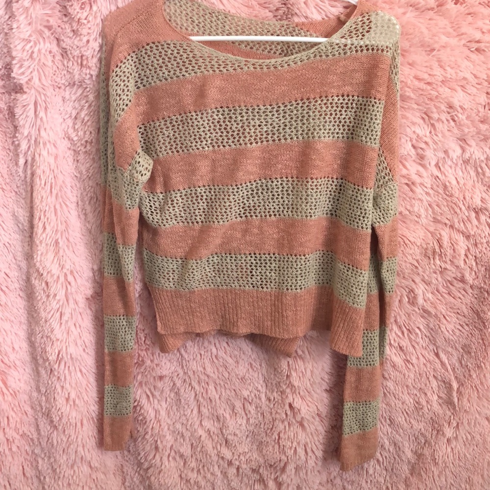 Pink/ tan sweater